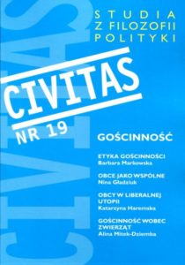 Civitas. Studia z filozofii polityki nr 19 (2016) : Gościnność