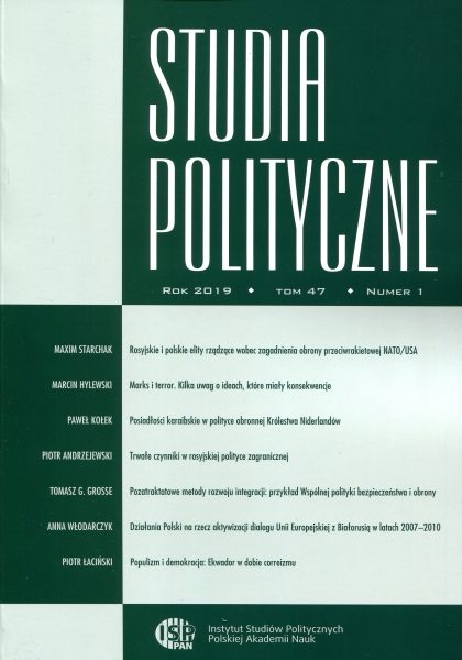 Studia Polityczne, tom 47 (2019), nr 1