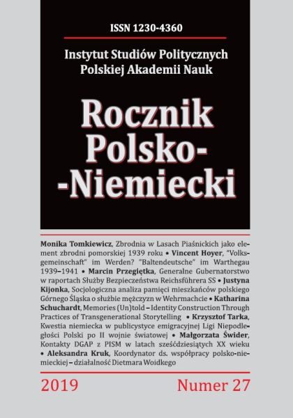 Rocznik Polsko-Niemiecki, nr 27 (rocznik 2019)
