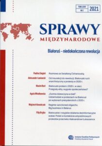 Sprawy Międzynarodowe, tom LXXIV, nr 2 (2021): Białoruś - niedokończona rewolucja