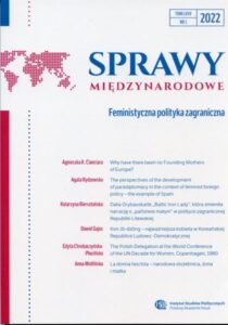 Sprawy Międzynarodowe, tom LXXV, nr 1 (2022): Feministyczna polityka zagraniczna