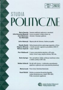 Studia Polityczne, tom 51, nr 4 (2023)