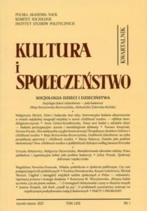 Kultura i Społeczeństwo, 2025 nr 1 : Socjologia dzieci i dzieciństwa