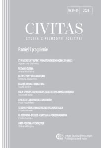 CIVITAS. Studia z filozofii polityki, nr 34-35 (rocznik 2024) : Pamięć i pragnienie