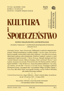 Kultura i Społeczeństwo, 2026 nr 2 : Nowe wrażliwości antropologii
