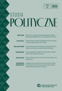 Studia Polityczne, tom 54, nr 2 (2026)